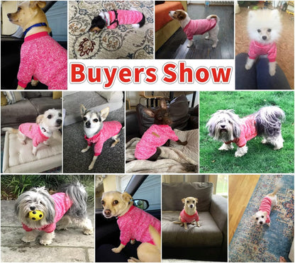 Pet Dog Classic Knitwear Sweater,Fleece Coat for Small,Medium,Large Dog,Warm Pet Dog Cat Clothes,Soft Puppy Customes (S, Rosered)