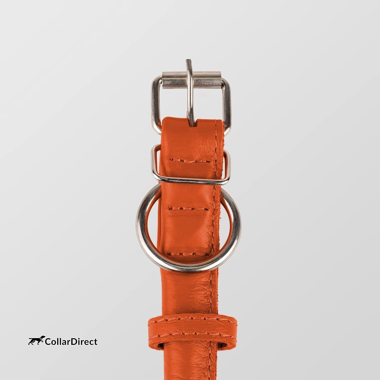 Rolled Leather Dog Collar, Soft Padded round Puppy Collar, Handmade Genuine Leather Collar Dog Small Large Cat Collars 13 Colors (8-11 Inch, Orange Textured)