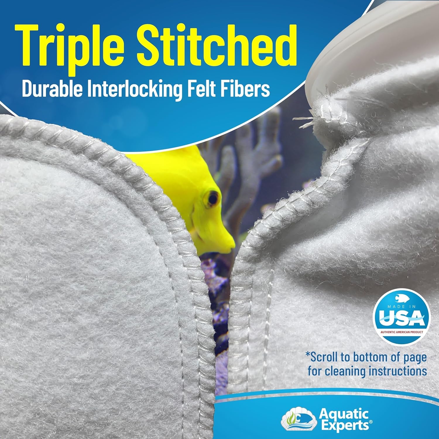 4 Inch Ring Filter Socks 200 Micron, Filter Socks for Saltwater Aquarium, Sump Filter Sock, Felt Aquarium Socks, Reef Filter Sock (8 Pack, 4" X 10.5)