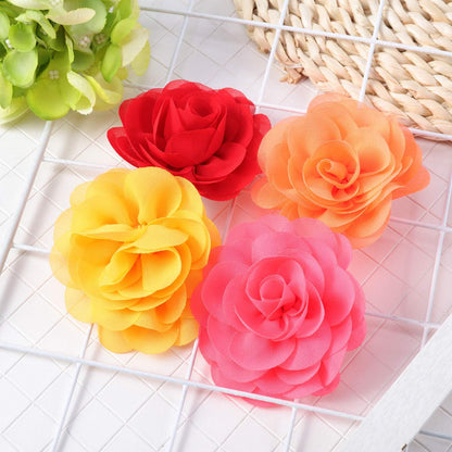 4 Pieces Dog Flower Bow Collar Multicolored Pet Bow Collar Dog Charms Flower Set for Puppy Cat Pet Grooming Accessories(Red, Bright Pink, Bright Yellow, Orange Pink)