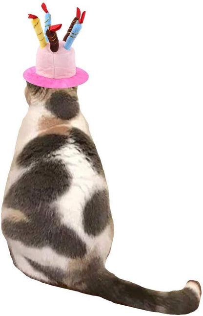 Pet Cap Pet Cap with Candles Design for Dogs and Cats Costume Accessories (Pink)