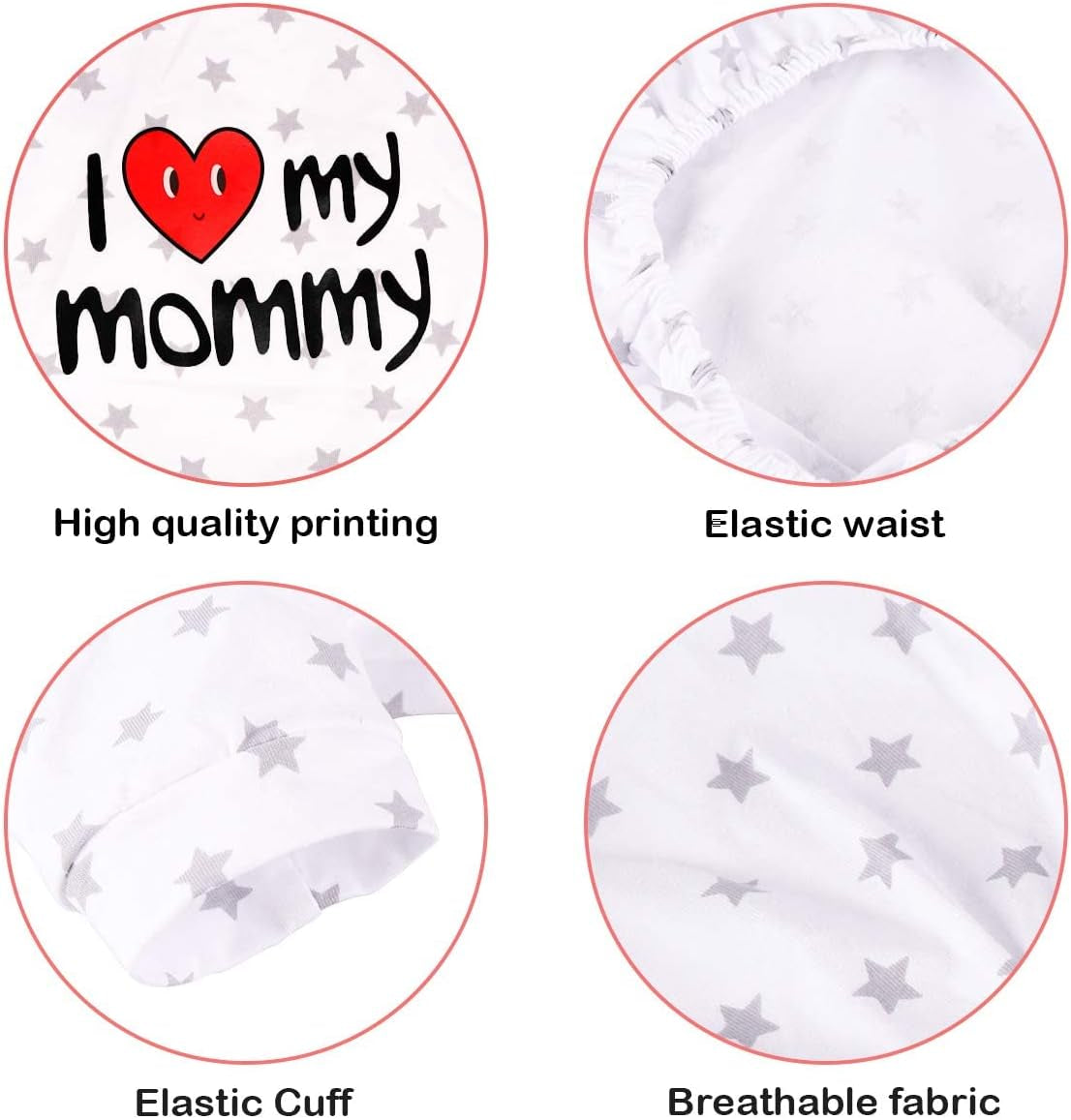 2-Pack Cotton Dog Pajamas Lightweight Dog Onesies for Small Medium Dogs and Cats Puppy Body Suits Cute Baby Dog Jumpsuit I Love My Mommy/Daddy Printed Pet Clothes, XL