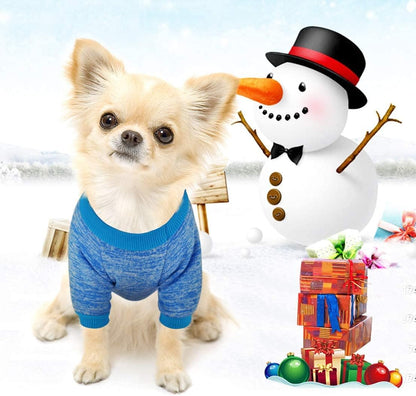 Pet Dog Classic Knitwear Sweater Soft Fleece Dog Coat Thickening Warm Pup Dogs Shirt Winter Pet Dog Cat Clothes Puppy Customes Clothing for Small Dogs (XXS, Blue)