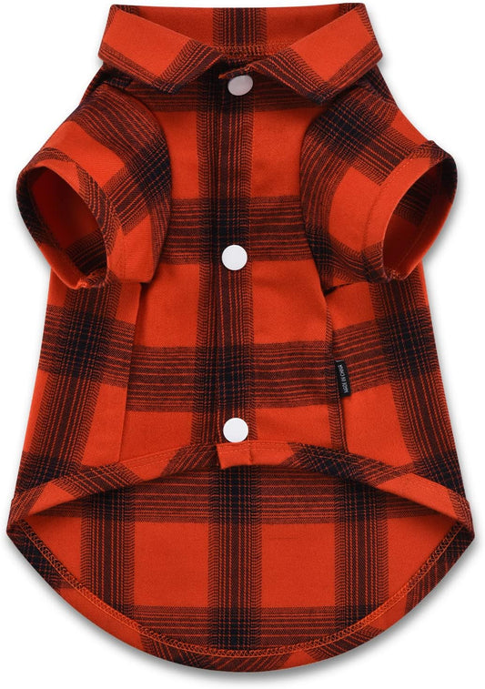 Dog Shirt Plaid Dog Clothes for Small Dogs Boy Girl Cat Clothes Soft Puppy Outfit Adorable Pet T-Shirts Kitten Grid Costume Apparel Thanksgiving Christmas Clothing (Red#1; M/Medium)