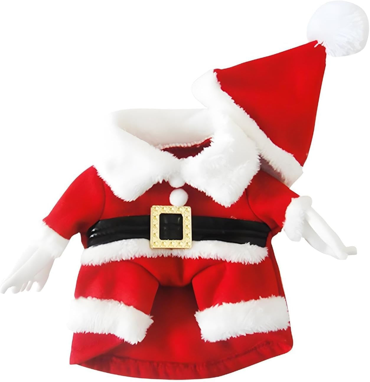 Pet Christmas Costumes Dog Suit with Cap Santa Claus Suit Dog Hoodies Cat Xmas Costumes (Red, L)