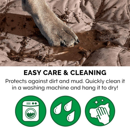 Waterproof & Non-Slip Twin Size Mattress Cover Protector for Dogs & Cats, Washable, for Beds, Couches, & Car Seats - Quilted Twill Blanket Mattress Cover - Brownstone, Small/Twin Size