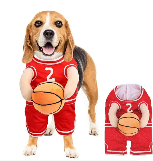 Pet Costumes Dog Basketball Player Costume Halloween Costumes for Dogs Funny Dress up Sports Outfit Cosplay Clothes for Small Dog Costume