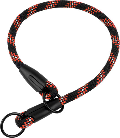 Rope Pro Training Dog Collar Braided No Pull Quick Release round Lead Collars for Dogs Small Medium Large Puppy (XS - 15.7" Long, Orange)