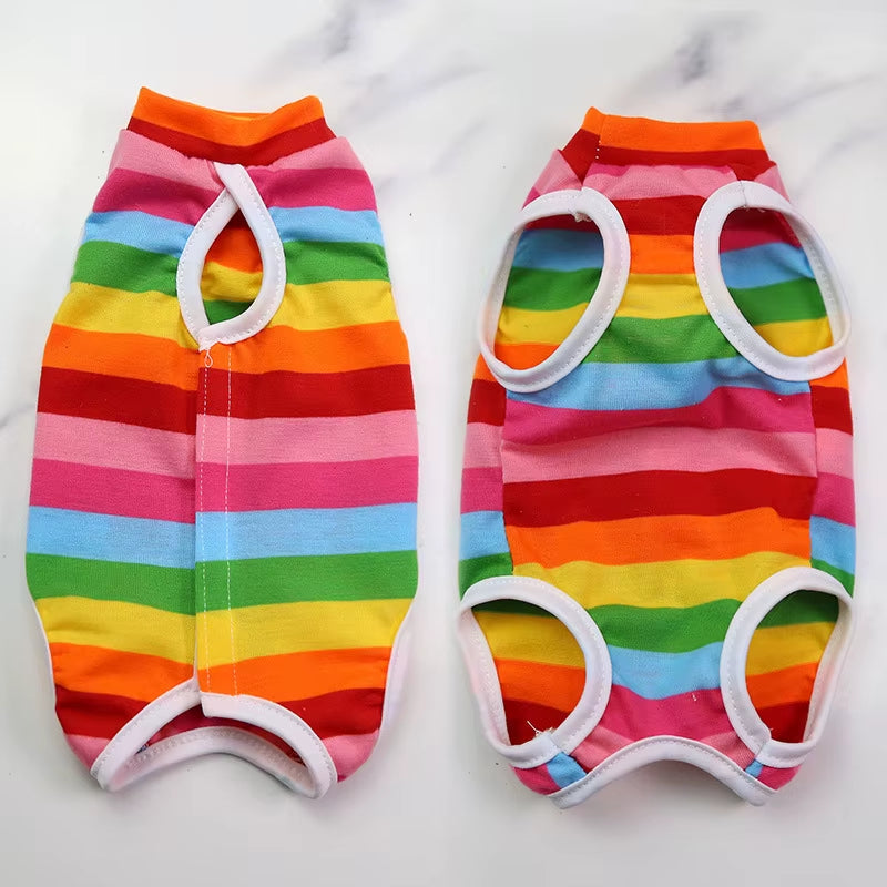 Cat Weaning Sterilization Suit Small Dog Cats Jumpsuit Anti-Lick Recovery Clothing after Surgery Cute Print Pet Care Clothes