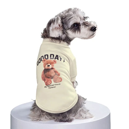 Puppy Clothes Bear Pattern Dog Clothes for Small Dogs Winter Pet Cat Vest Poodle Teddy Yorkie Chihuahua French Bulldog Costumes