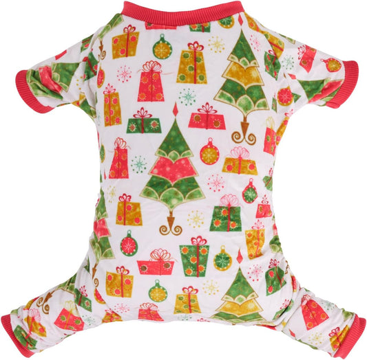Small Dogs Christmas Outfit Soft Puppy Onesies Pjs Dog Pajamas Pet Coat Cat Apparel Comfy Doggie Jumpsuit Bodysuit for All Seasons P17S