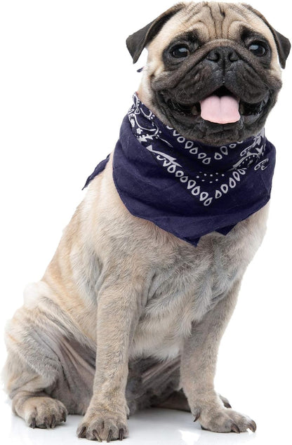 6 Paisley Polyester Dog & Cats Bandana Triangle Bibs - Washable & One Size (Mix