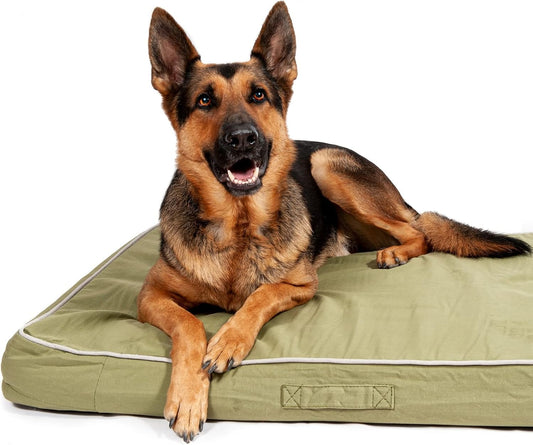 Green Outdoor Dog Bed- Large- Washable Cover Patio Foam Pet Bed Weather Proof