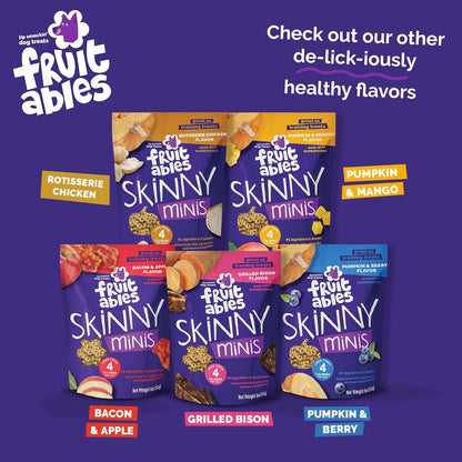 Skinny Mini Dog Treats, Healthy Sweet Potato Treat for Dogs, Low Calorie & Delicious, Puppy Training, No Wheat, Corn or Soy, Made in the USA, Grilled Bison Flavor, 12Oz