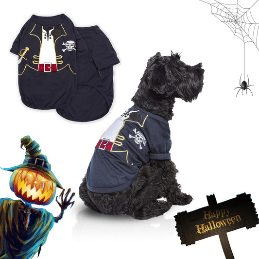 Dog Pirate Costume - Pirate Halloween Costume - Halloween Shirts for Dogs - Dog Pirate Shirt - Puppy Halloween Costumes - Pet Costumes - Sleeved Pet Costume for Large Dogs - 3XL
