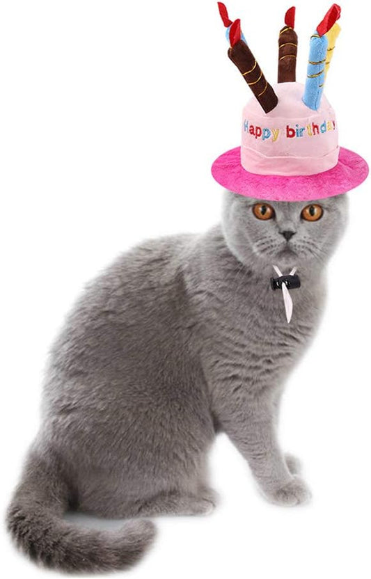 Pet Cap Pet Cap with Candles Design for Dogs and Cats Costume Accessories (Pink)