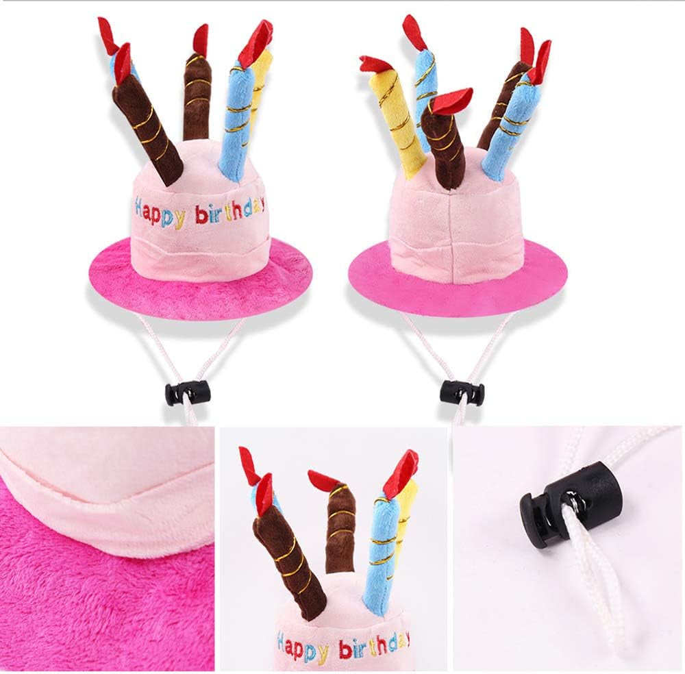 Pet Cap Pet Cap with Candles Design for Dogs and Cats Costume Accessories (Pink)