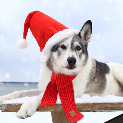 Dog Santa Hat and Scarf Christmas Dog Costumes Pet Santa Hat Christmas Dogs Scarf for Small to Medium Dogs and Cats