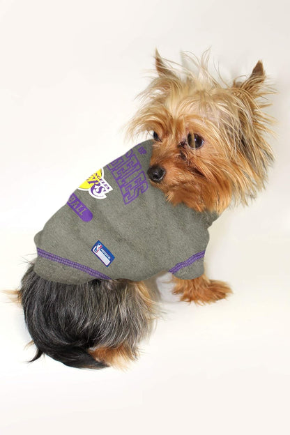 NBA Licensed Pet Apparel: Los Angeles Lakers Hoodie and T-Shirt for Dogs and Cats, Size X-Small