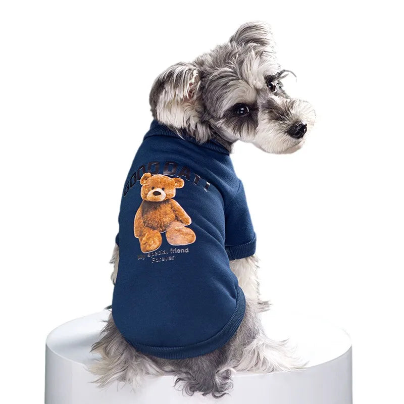 Puppy Clothes Bear Pattern Dog Clothes for Small Dogs Winter Pet Cat Vest Poodle Teddy Yorkie Chihuahua French Bulldog Costumes