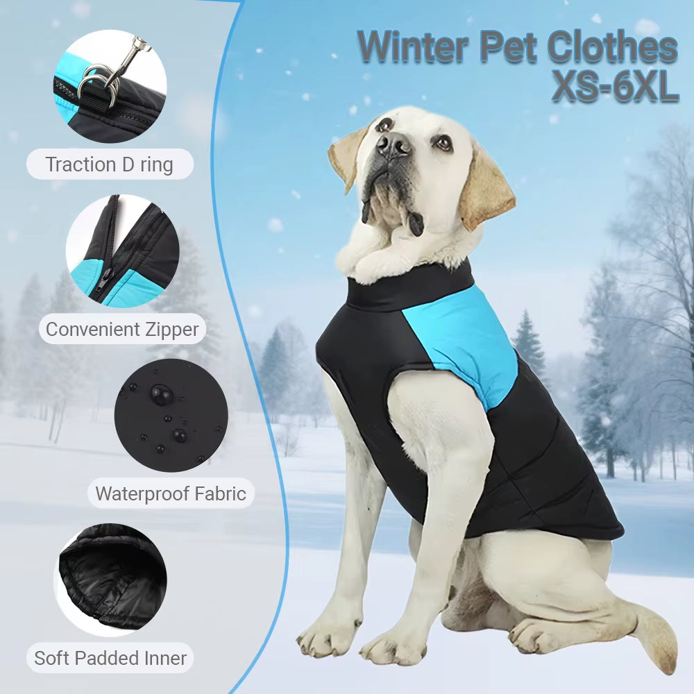 Autumn Winter Dog Jacket with D-Ring for Small Large Dogs Cat Warm Waterproof Puppy Zipper Clothes Labrador Yorkies Pet Costumes