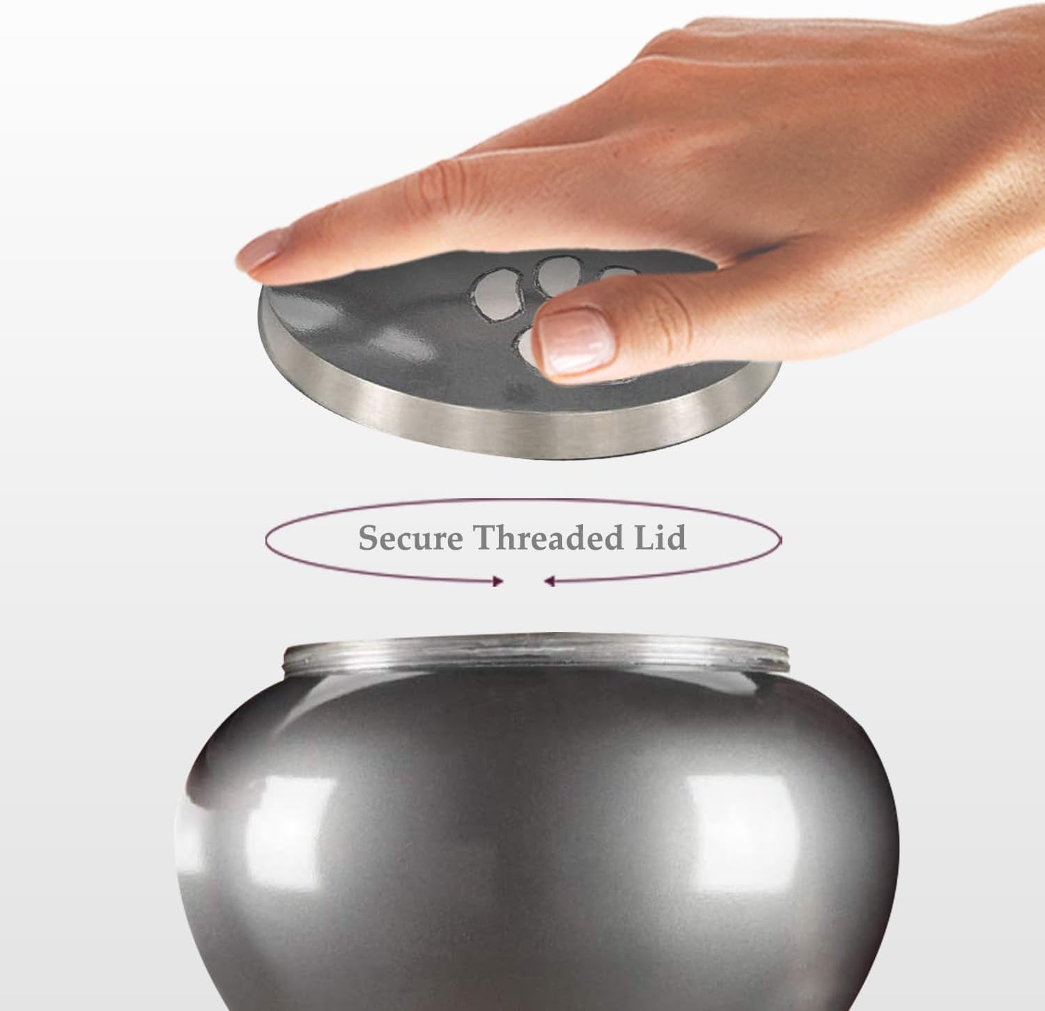 Small Pet Urn for Dogs and Cats Ashes, Paws Print Grey Cremation Urns for Pets up to 25 Lbs