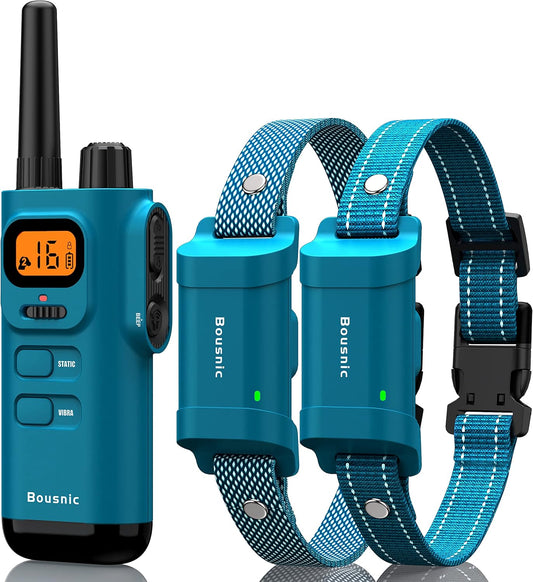 Dog Training Collar with Remote - 4000Ft Waterproof Dog Shock Collars 2 Dogs for Large Medium Small Dogs Rechargeable E Collars for Dogs Training with Beep Vibration Humane Shock(1-16) Mode