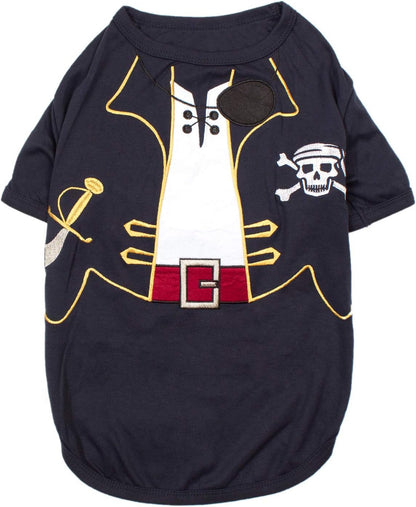 Dog Pirate Costume - Pirate Halloween Costume - Halloween Shirts for Dogs - Dog Pirate Shirt - Puppy Halloween Costumes - Pet Costumes - Sleeved Pet Costume for Large Dogs - 3XL