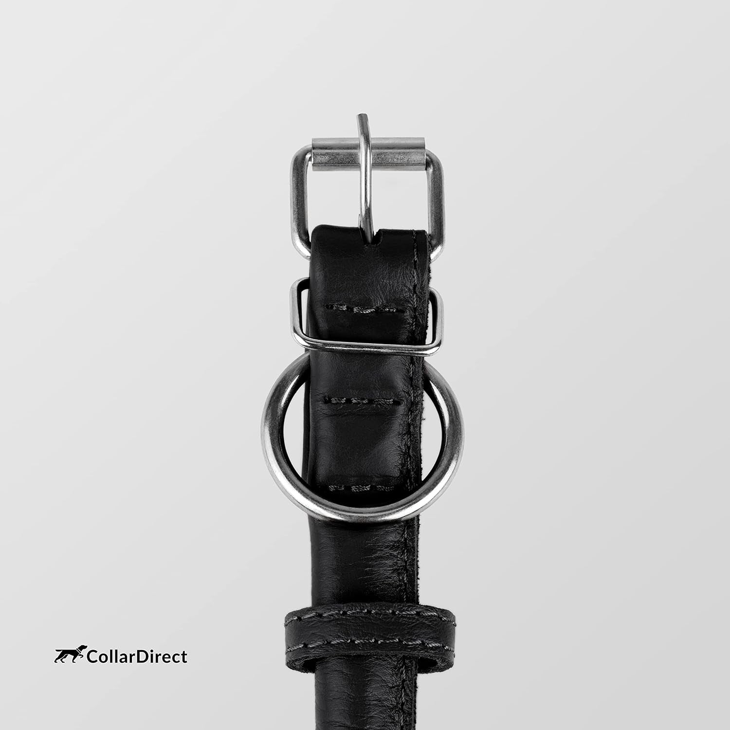 Rolled Leather Dog Collar, Soft Padded round Puppy Collar, Handmade Genuine Leather Collar Dog Small Large Cat Collars 13 Colors (8-11 Inch, Black Textured)