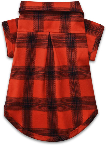 Dog Shirt Plaid Dog Clothes for Small Dogs Boy Girl Cat Clothes Soft Puppy Outfit Adorable Pet T-Shirts Kitten Grid Costume Apparel Thanksgiving Christmas Clothing (Red#1; M/Medium)