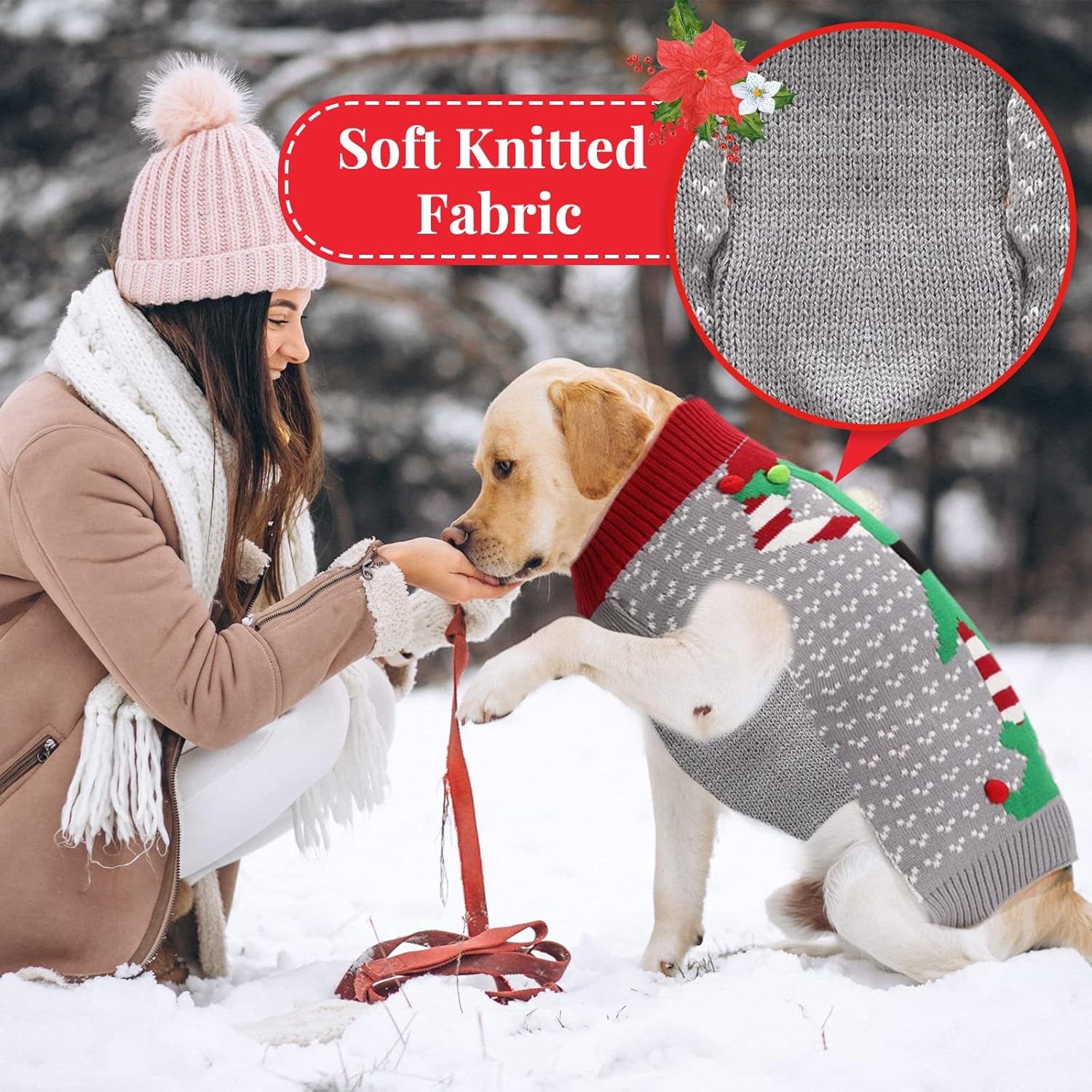 Dog Christmas Sweater Cute Funny Clown Cat Ugly Xmas Outfit Holiday Puppy Costumes Fall Winter Pet Knitted Sweaters Clothes for Small Medium Large Dogs Cats(Xs,Green)