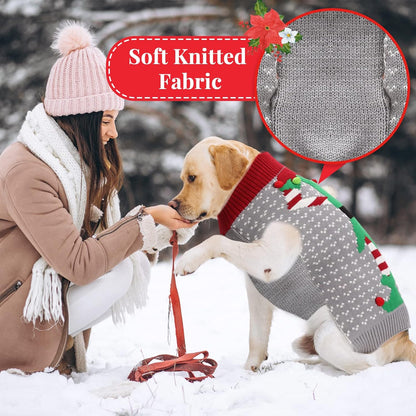 Dog Christmas Sweater Cute Funny Clown Cat Ugly Xmas Outfit Holiday Puppy Costumes Fall Winter Pet Knitted Sweaters Clothes for Small Medium Large Dogs Cats(Xs,Green)