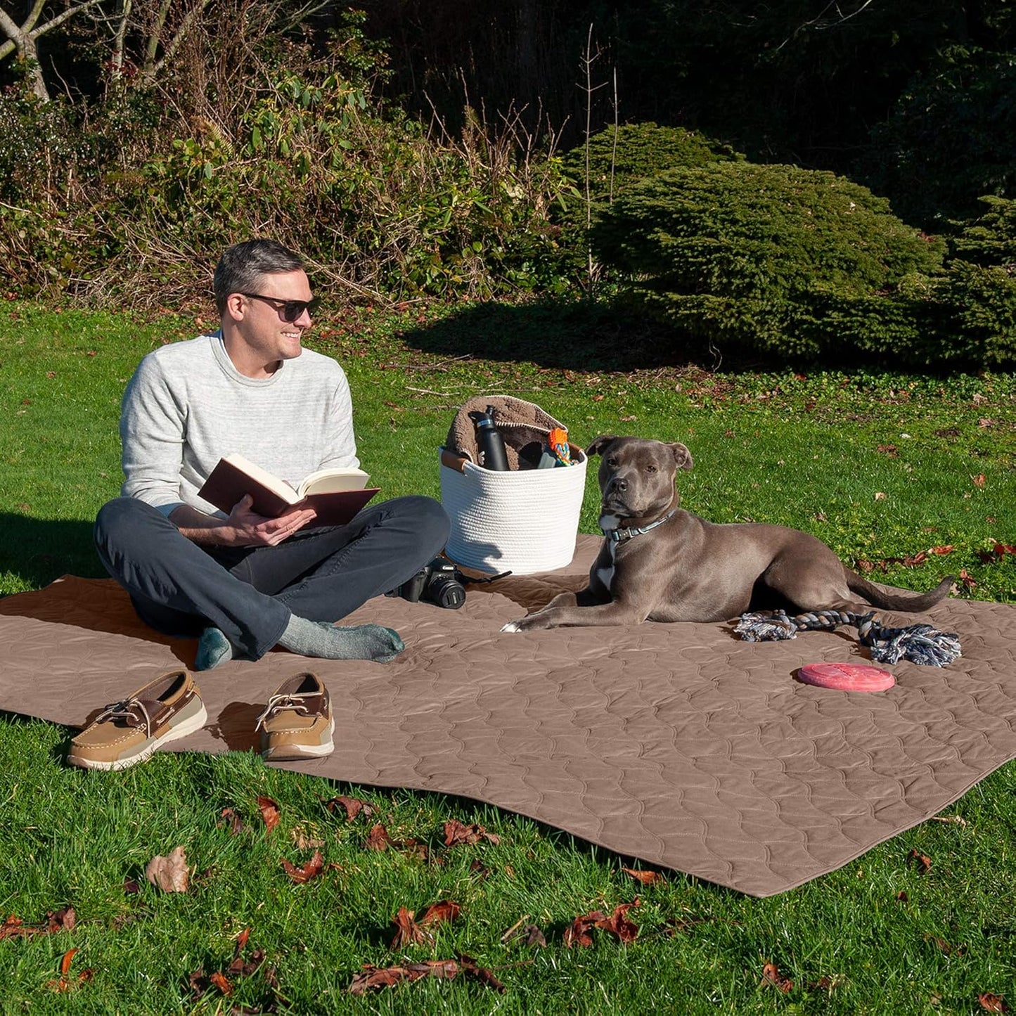 Waterproof & Non-Slip Twin Size Mattress Cover Protector for Dogs & Cats, Washable, for Beds, Couches, & Car Seats - Quilted Twill Blanket Mattress Cover - Brownstone, Small/Twin Size