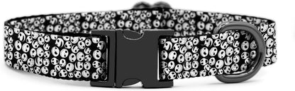 Jack Skellington Dog Collar | Comfortable Nylon Collar with Black Gunmetal Buckles (Medium Collar)