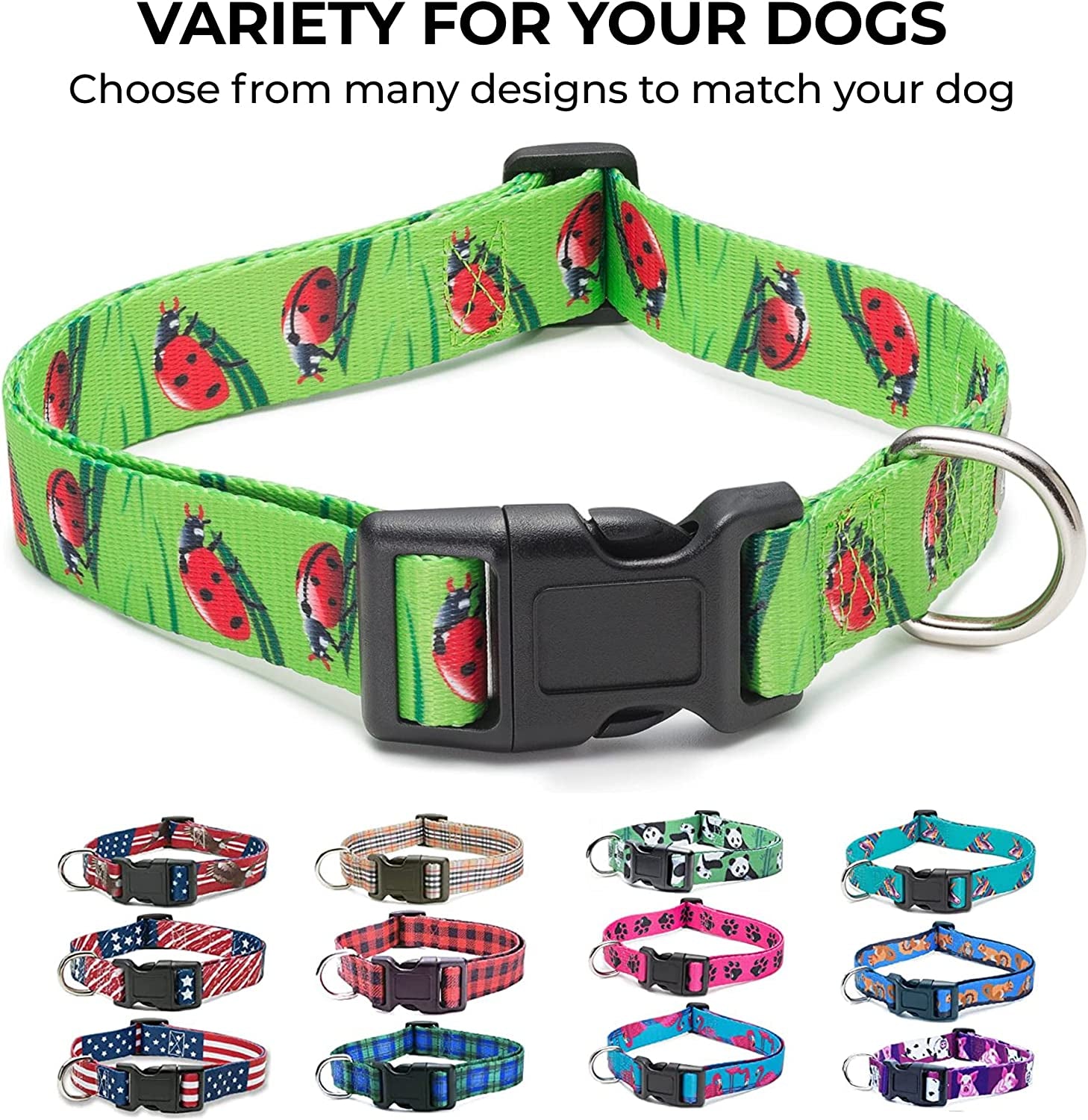 American Flag Dog Collar in 5 Different Sizes Classic (Large)