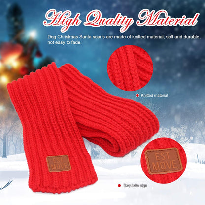 Dog Santa Hat and Scarf Christmas Dog Costumes Pet Santa Hat Christmas Dogs Scarf for Small to Medium Dogs and Cats