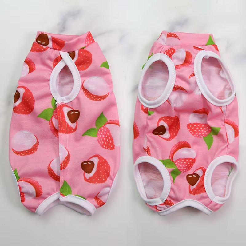 Cat Weaning Sterilization Suit Small Dog Cats Jumpsuit Anti-Lick Recovery Clothing after Surgery Cute Print Pet Care Clothes