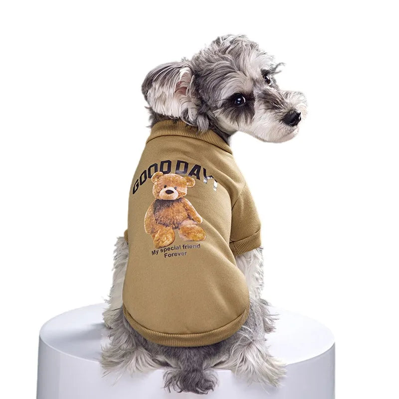 Puppy Clothes Bear Pattern Dog Clothes for Small Dogs Winter Pet Cat Vest Poodle Teddy Yorkie Chihuahua French Bulldog Costumes