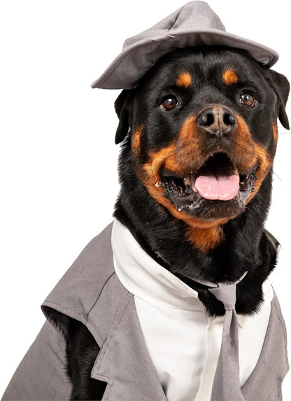 Dog Tuxedo Wedding Suit- Gray Top Hat & Leash (X-Large)