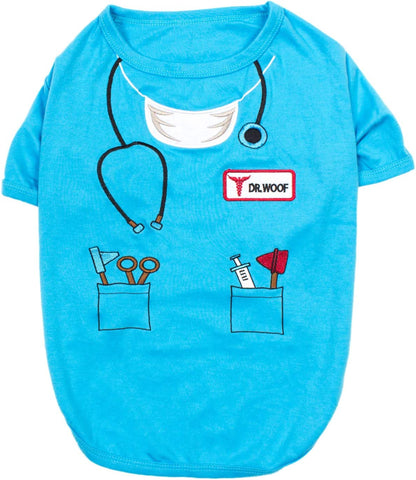 Dog Costume - Doctor Dog Costume - Halloween Shirt for Dogs - Doctor Cat Tshirt - Pet Halloween Tshirt - Shirt for Dogs - Sleeved Pet Tshirt - L