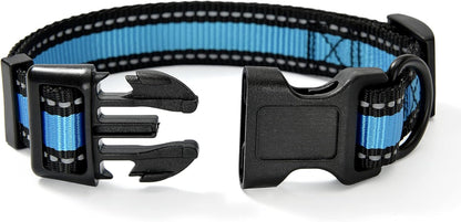 Dog Collar | Nylon Reflective Dog Collars | Light Weight Puppy Collars | Blue Dog Collars for Small Dogs (Blue, Small)