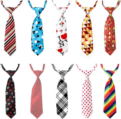 Dog Neckties, 10 Pack Pet Neck Ties for Medium Large Dogs, Adjustable Bow Ties Collar Bulk Bowties Grooming Accessories for Girl Boy Dog Valentines Holiday Festival Birthday Wedding Costumes