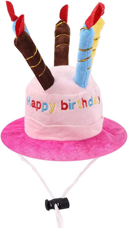 Pet Cap Pet Cap with Candles Design for Dogs and Cats Costume Accessories (Pink)