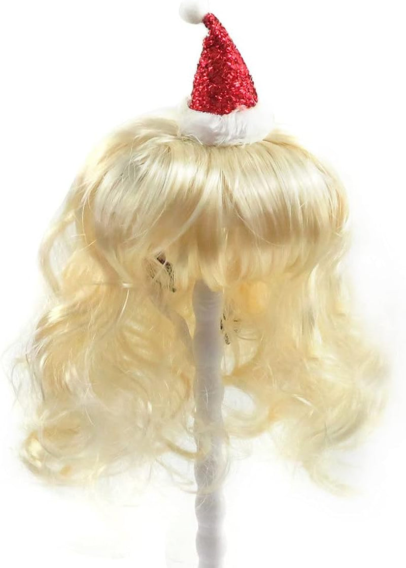 Pet Wigs for Dogs & Cats - Bleach Blonde Wig with Bangs & Adjustable Elastic Strap for Small, Medium & Large Pets - Cosplay, Christmas & Halloween