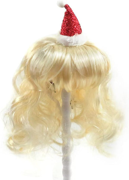 Pet Wigs for Dogs & Cats - Bleach Blonde Wig with Bangs & Adjustable Elastic Strap for Small, Medium & Large Pets - Cosplay, Christmas & Halloween