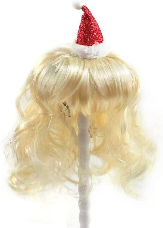 Pet Wigs for Dogs & Cats - Bleach Blonde Wig with Bangs & Adjustable Elastic Strap for Small, Medium & Large Pets - Cosplay, Christmas & Halloween