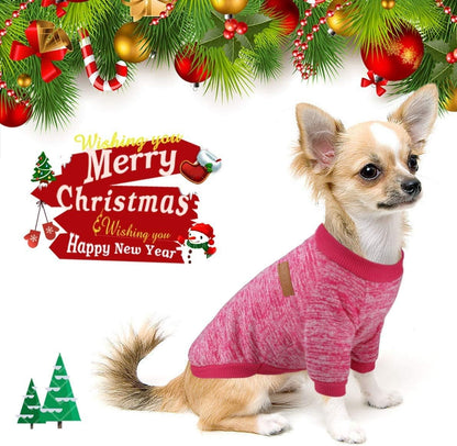 Pet Dog Classic Knitwear Sweater,Fleece Coat for Small,Medium,Large Dog,Warm Pet Dog Cat Clothes,Soft Puppy Customes (S, Rosered)