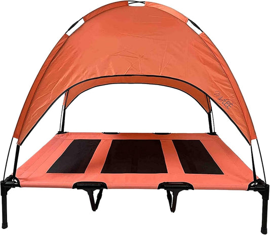 Salmon Dog Cot with Canopy (36" X 48")