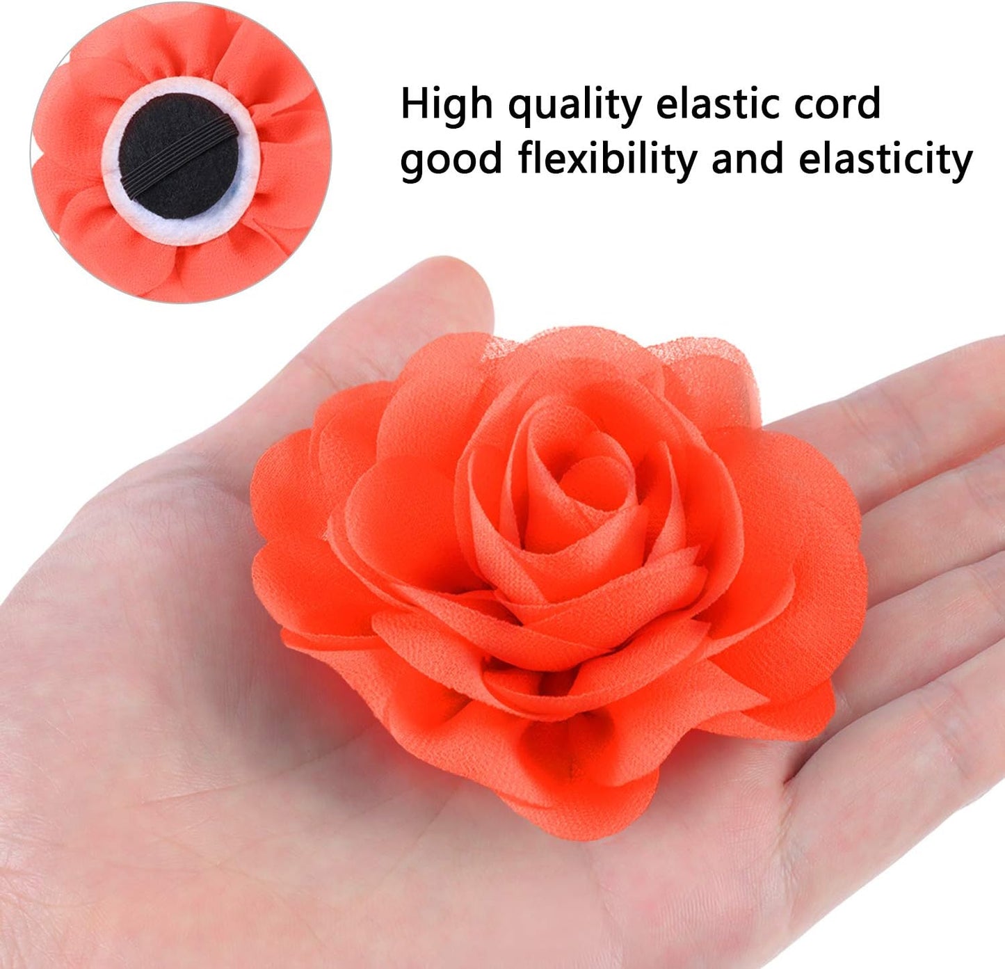 4 Pieces Dog Flower Bow Collar Multicolored Pet Bow Collar Dog Charms Flower Set for Puppy Cat Pet Grooming Accessories(Red, Bright Pink, Bright Yellow, Orange Pink)