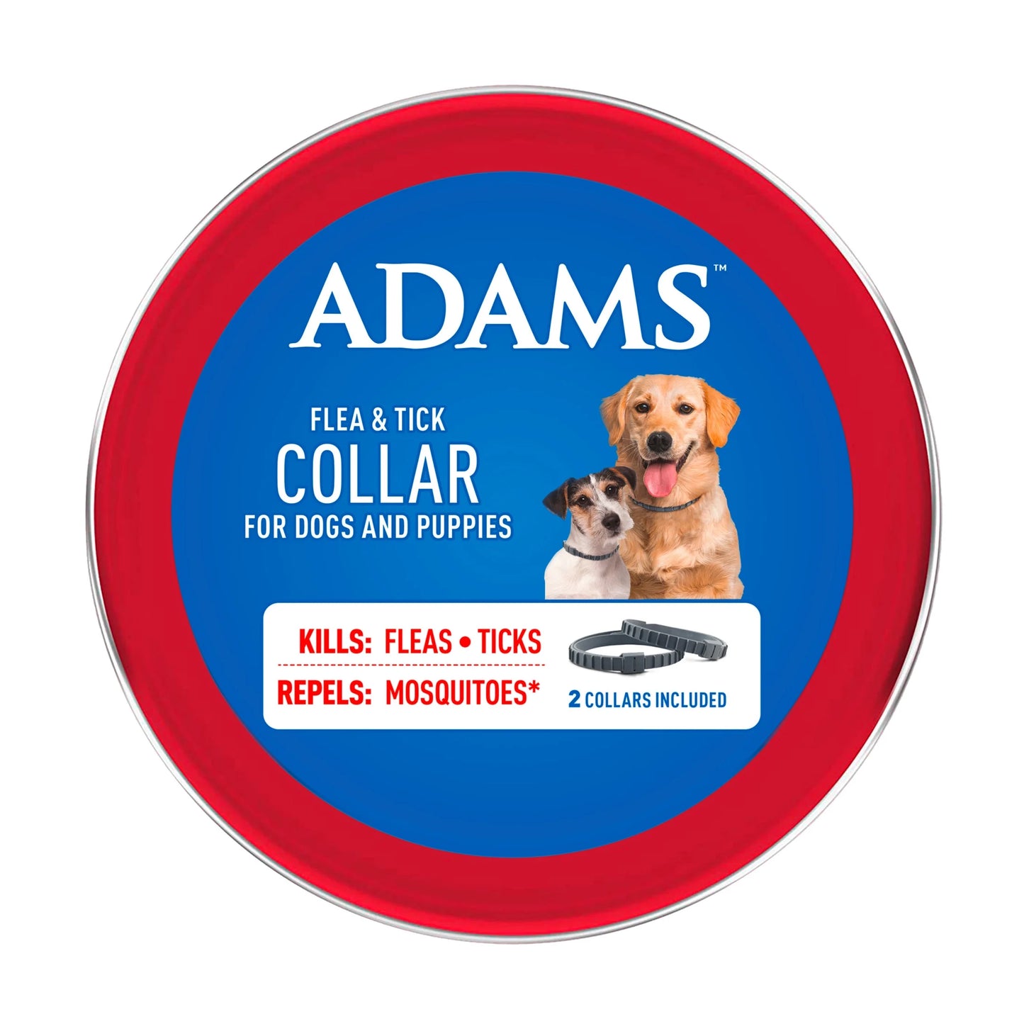 Flea & Tick Collar for Dogs & Puppies, 2 Pack, 12 Month Protection, Adjustable One Size, Kills Fleas, Ticks & Repels Mosquitoes, excluding California